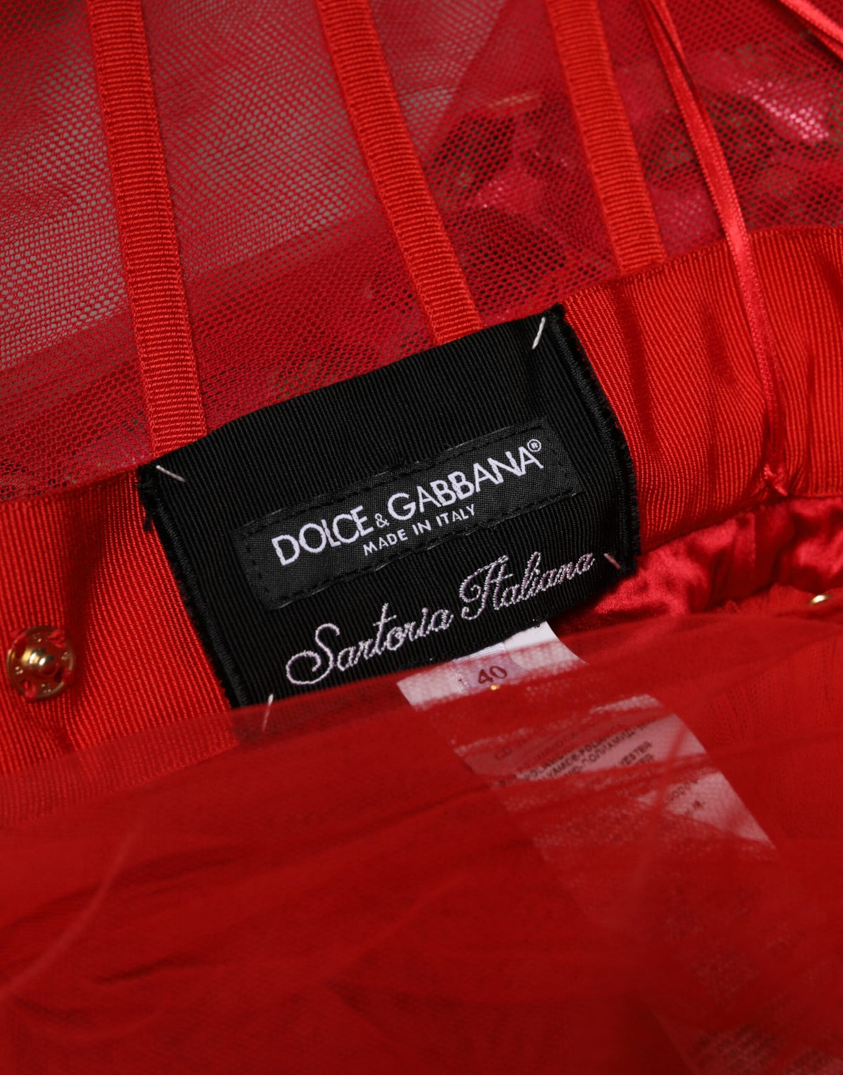 Dolce & Gabbana Red Floral Off-the-Shoulder A-Line Evening Gown