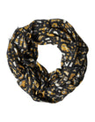 Dolce & Gabbana Schwarzer Schal mit Jazzclub-Print für den Hals