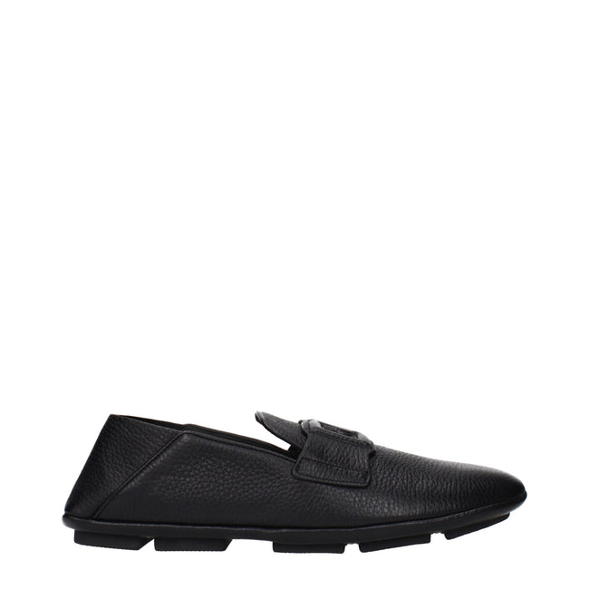 Dolce & Gabbana Schwarze Leder Loafer zum Hineinschlüpfen