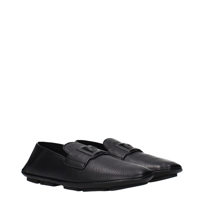 Dolce & Gabbana Schwarze Leder Loafer zum Hineinschlüpfen