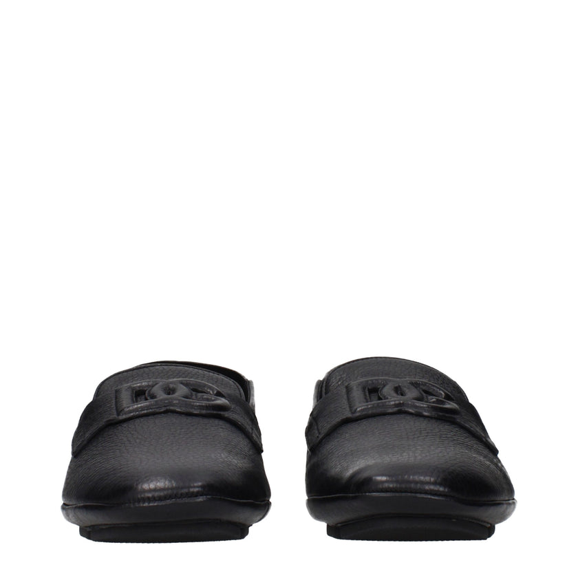 Dolce & Gabbana Schwarze Leder Loafer zum Hineinschlüpfen