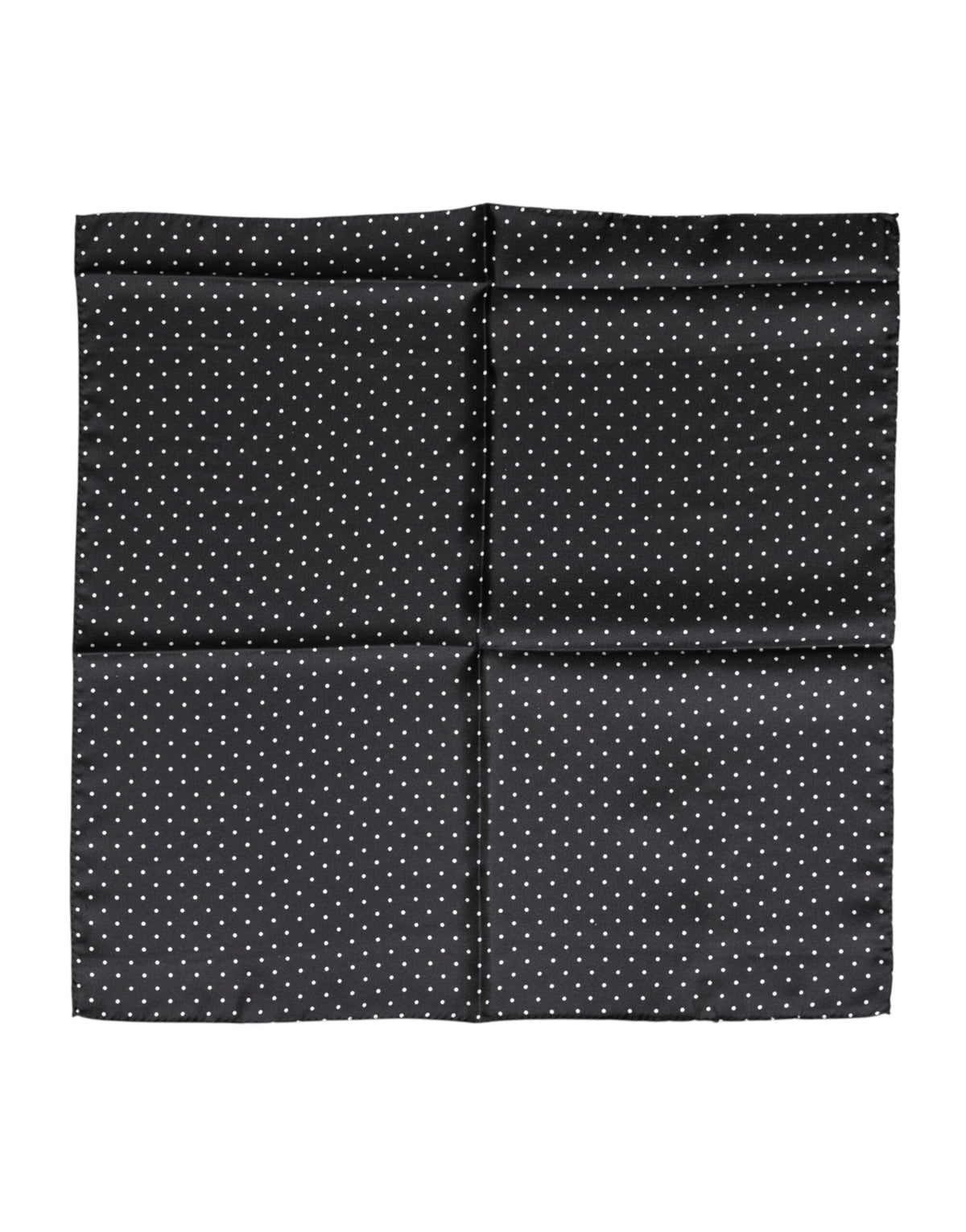 Dolce & Gabbana Schwarzer Seiden-Foulard-Schal mit Polka-Dot-Muster