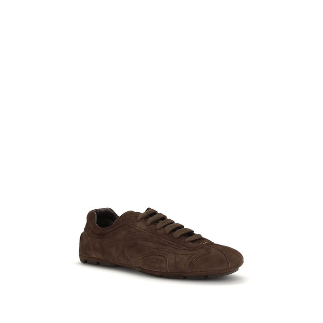 Prada Braune Lammleder Ovis Aries Aries Sportsneakers