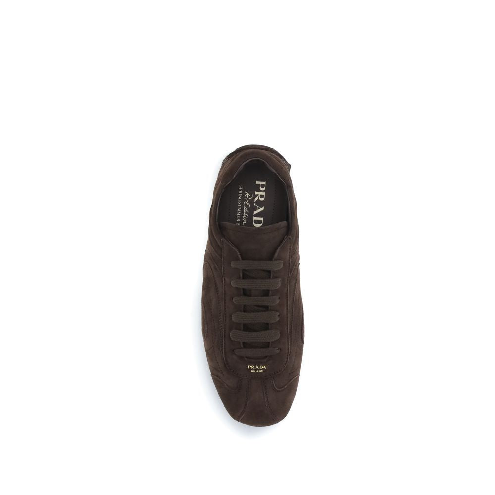Prada Brown Lambskin Ovis Aries Aries Sports Sneakers