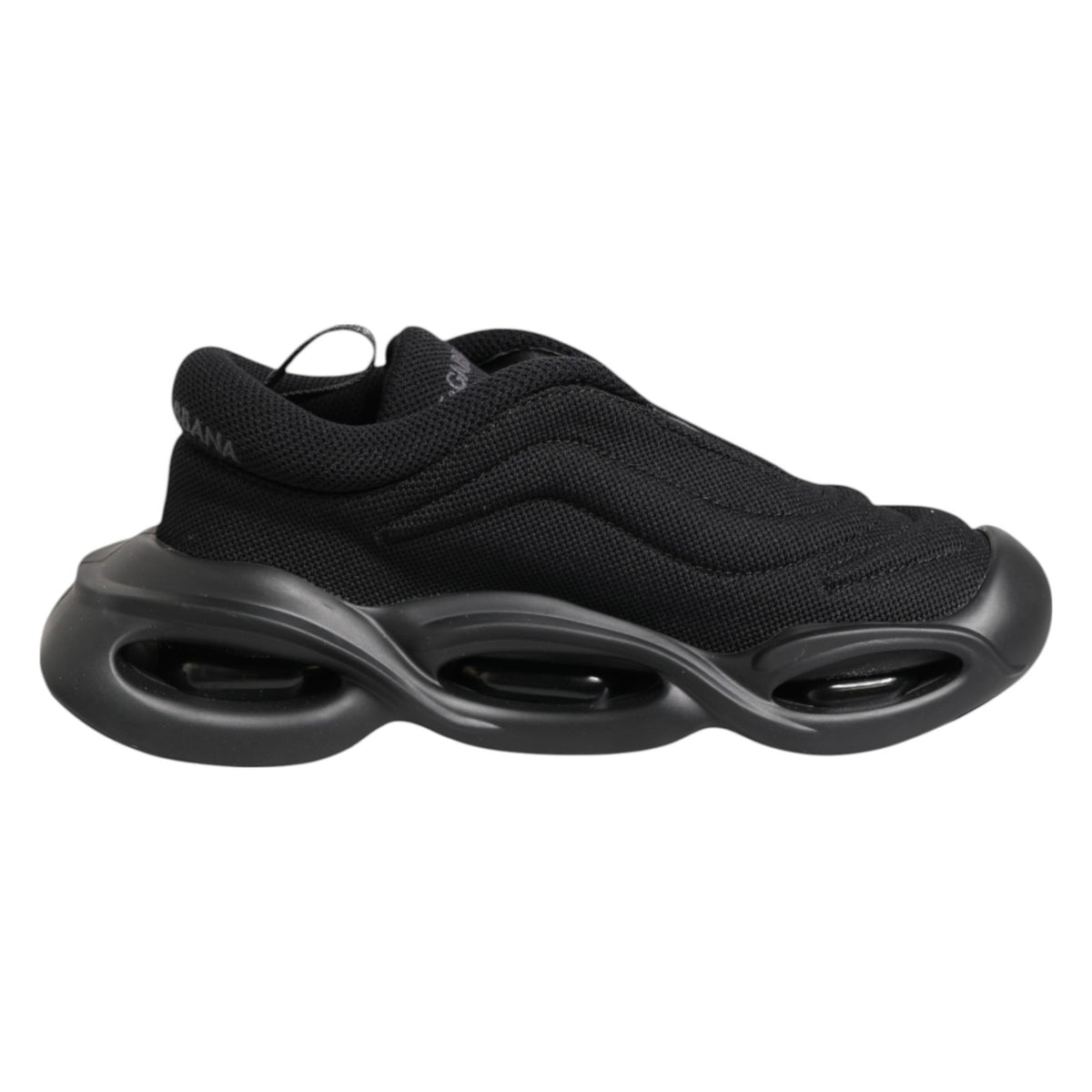 Dolce & Gabbana Schwarze Slip-On Low-Top Wave Sneaker Schuhe