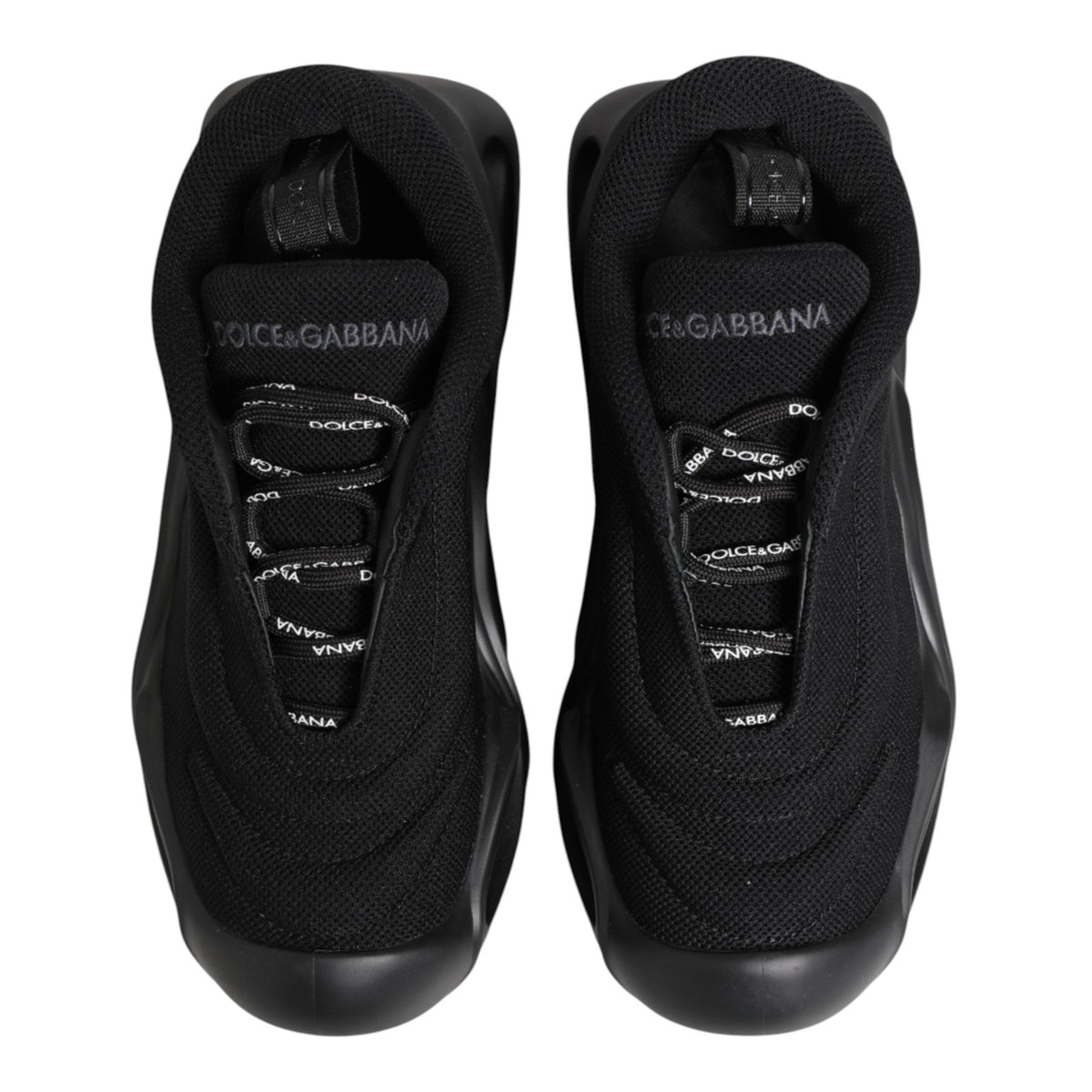 Dolce & Gabbana Schwarze Slip-On Low-Top Wave Sneaker Schuhe