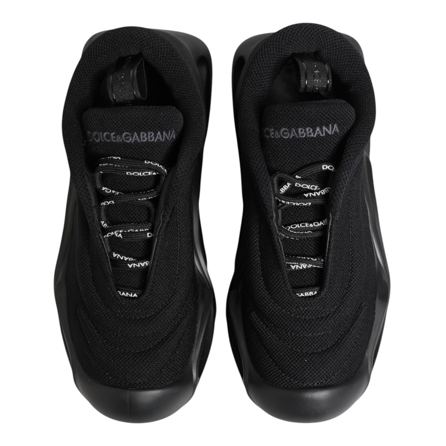 Dolce & Gabbana Black Slip-On Low-Top Wave Sneakers Shoes