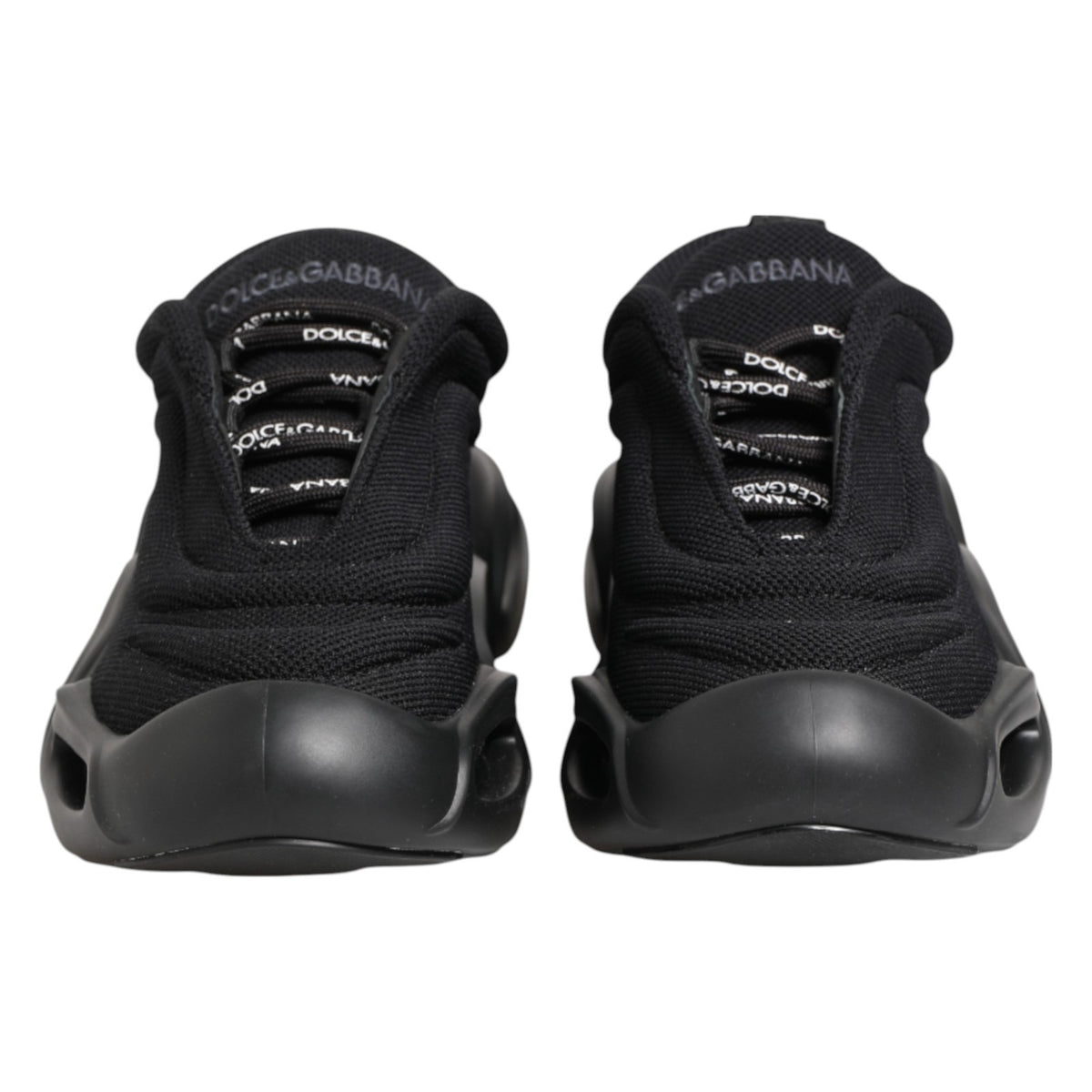 Dolce & Gabbana Schwarze Slip-On Low-Top Wave Sneaker Schuhe