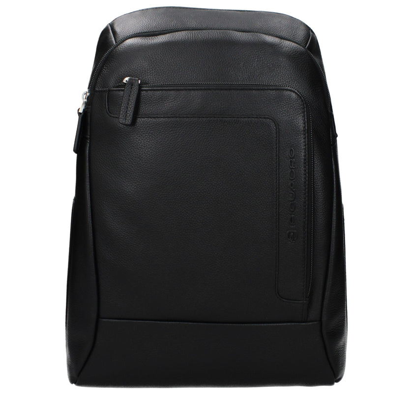 Piquadro Schwarzer Lederrucksack