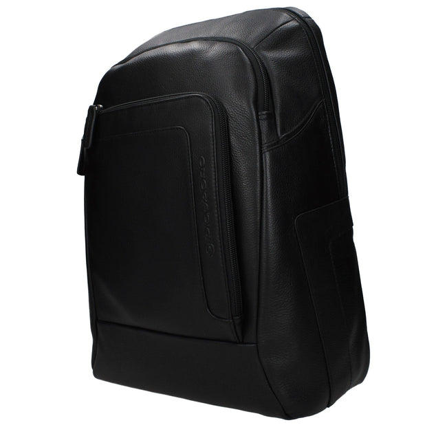 Piquadro Schwarzer Lederrucksack