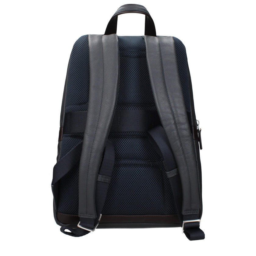 Piquadro Grauer Lederrucksack
