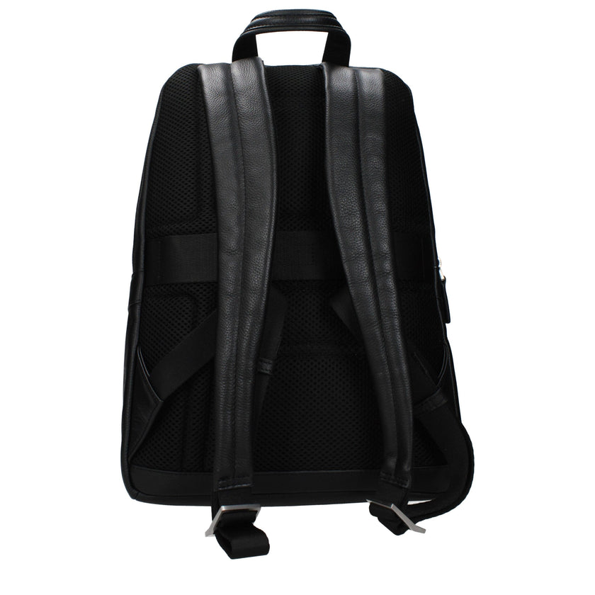 Piquadro Schwarzer Lederrucksack