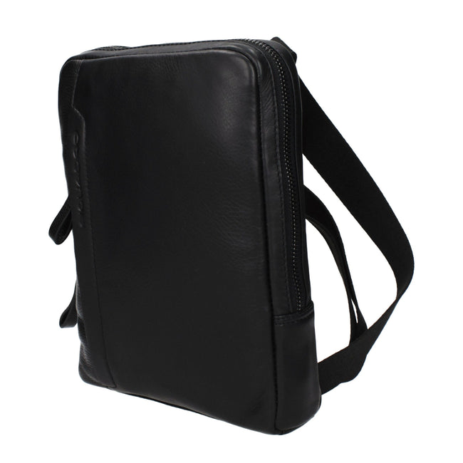 Piquadro Schwarze Leder Umhängetasche